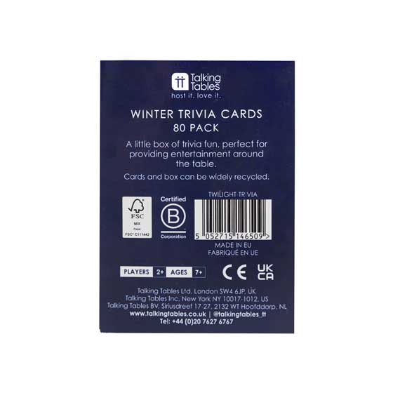 Twilight forest Christmas trivia cards product photo front L