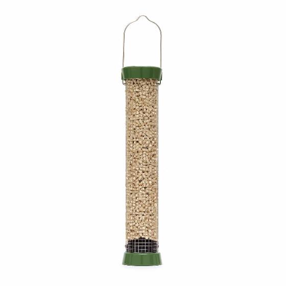 RSPB Ultimate easy-clean® medium suet pellet and peanut feeder with 1kg Super suet pellets - mealworm product photo side L