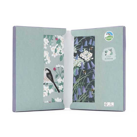 White blossom A6 notecards, pack of 12 product photo back L