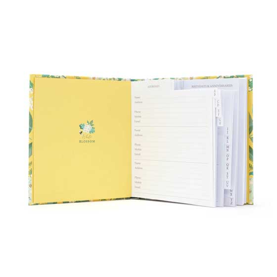 Bees & blossom address and birthday book product photo back L