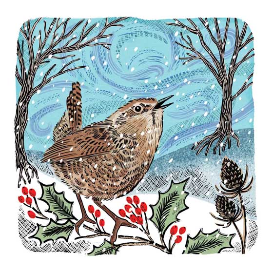 Wintry Wren Christmas cards, pack of 10 product photo default L