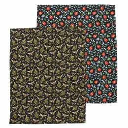 Bees & ladybirds organic cotton tea towels, set of 2 product photo