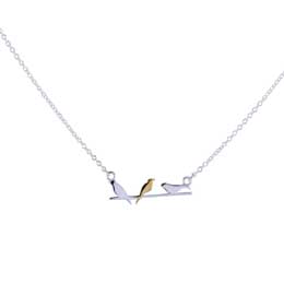 Sterling silver birds on a wire necklace by Reeves & Reeves product photo