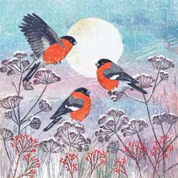 Blessed Bullfinches Christmas cards, pack of 10 product photo