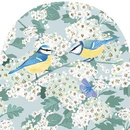 Blue Tits in blossom greeting card product photo