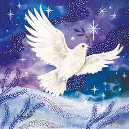 Celestial dove Christmas cards, pack of 10 product photo
