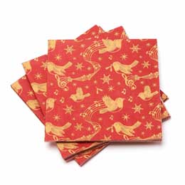 RSPB Christmas chorus Robin napkins, x20 product photo