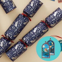RSPB Wooden decoration plastic-free Christmas crackers, box of six product photo