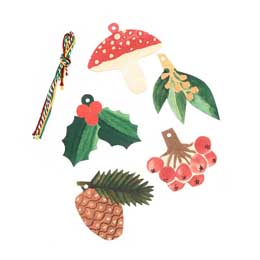 Festive woodland Christmas gift tags, set of five product photo