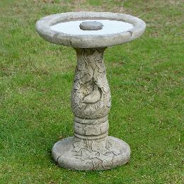 Ivy nest cast stone bird bath product photo