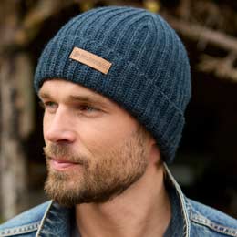 Merino wool fisherman beanie in spruce by Pachamama Knitwear product photo