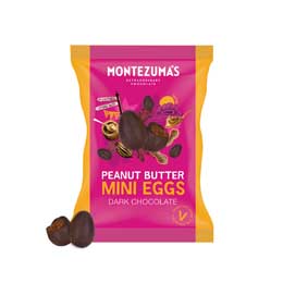 Montezuma's peanut butter dark chocolate vegan mini eggs product photo