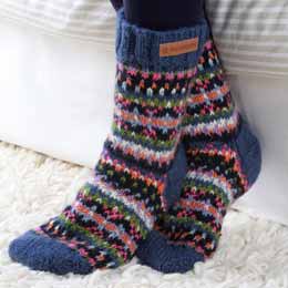 Fairisle wool cosy socks by Pachamama Knitwear product photo