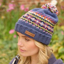 Fairisle wool bobble hat by Pachamama Knitwear product photo