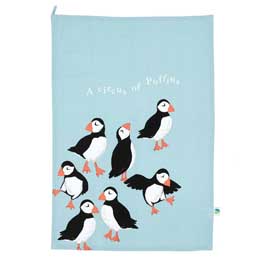 RSPB Circus of Puffins tea towel product photo