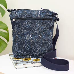 RSPB Midnight woodland organic cotton cross-body bag product photo