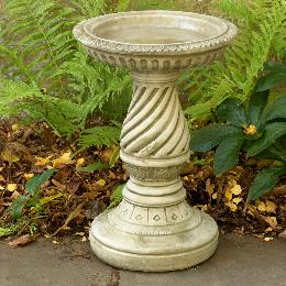 Scroll cast stone bird bath product photo