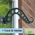 Bird feeding bracket with feeder and super suet pellets product photo default T