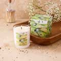 Pine, lavandin & warm clove vegan candle by Heaven Scent product photo back T
