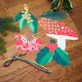 Festive woodland Christmas gift tags, set of five product photo side T