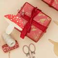 Folksy Robin recycled wrapping paper, 10 metres product photo front T