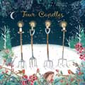 Four candles Christmas cards, pack of 10 product photo default T