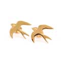 Swallow earrings 18ct gold vermeil by Blackbird Jewellery product photo side T