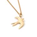 Swallow necklace 18ct gold vermeil by Blackbird Jewellery product photo default T