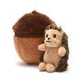 Zooprise Hedgehog in acorn plush product photo back T