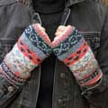 Fairisle wool fingerless gloves by Pachamama Knitwear product photo back T