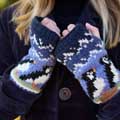 Puffin wool handwarmers by Pachamama Knitwear product photo ai4 T