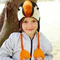 Puffin kids novelty hat by Pachamama Knitwear product photo side T