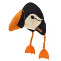 Puffin kids novelty hat by Pachamama Knitwear product photo back T
