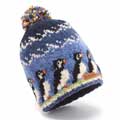 Puffin wool bobble hat by Pachamama Knitwear product photo back T