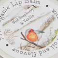 Raspberry & vanilla lip balm by Heaven Scent product photo back T