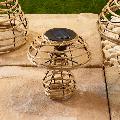 Rattan-effect mushroom solar light, small product photo side T