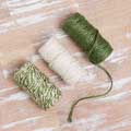 Green and white twirly jute twine, pack of three product photo side T